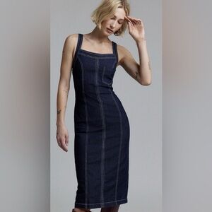 BDG Finley Denim Midi Dress Size XS Tall Petite